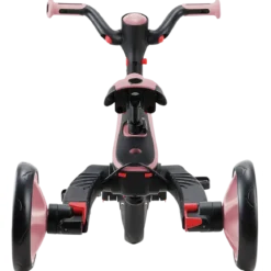 Triciclo Pieghevole 4 in 1 per Bambini Rosa Pastello con Ruote EVA