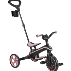 Triciclo Pieghevole 4 in 1 per Bambini Rosa Pastello con Ruote EVA