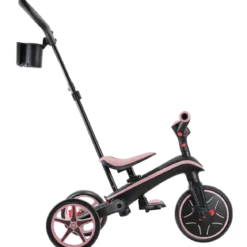 Triciclo Pieghevole 4 in 1 per Bambini Rosa Pastello con Ruote EVA