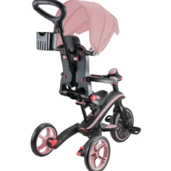 Triciclo Pieghevole 4 in 1 per Bambini Rosa Pastello con Ruote EVA