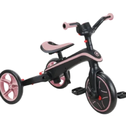 Triciclo Pieghevole 4 in 1 per Bambini Rosa Pastello con Ruote EVA