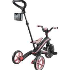 Triciclo Pieghevole 4 in 1 per Bambini Rosa Pastello con Ruote EVA