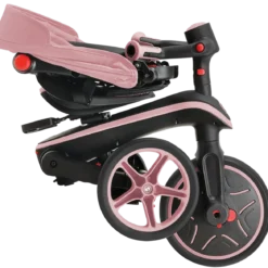 Triciclo Pieghevole 4 in 1 per Bambini Rosa Pastello con Ruote EVA