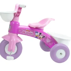 Triciclo Primi Passi per Bambini Minnie Disney 3 Ruote 2 Cestini