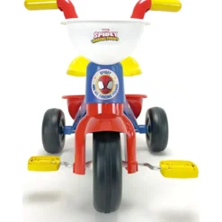Triciclo Primi Passi per Bambini Spiderman Marvel 3 Ruote 2 Cestini