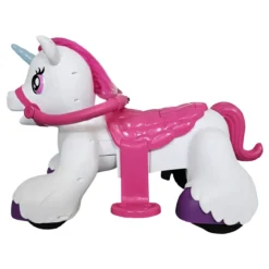 Unicorno Elettrico Cavalcabile 12V per Bambini con Luci e Suoni