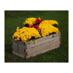 Vaso Fioriera in Legno 120x40 Rettangolare Cassetta Balcone Giardino Portavaso