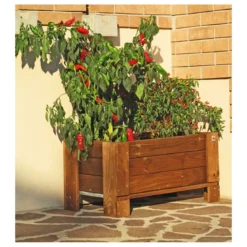 Vaso in Legno Kit Fioriera Rettangolare Orto Rialzato Urbano da Giardino Balcone