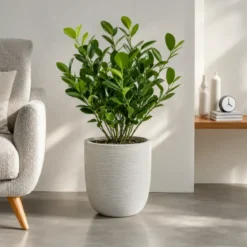 Vaso in Resina Bianco 35x34 Resistente Raggi UV Materiale Riciclabile