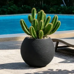 Vaso in Resina Grigio 40x33 Rotazionale da Interno Esterno Atossico