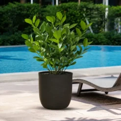 Vaso in Resina Marrone 35x34 Resistente Raggi UV Materiale Riciclabile