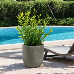 Vaso in Resina Verde 35x34 Resistente Raggi UV Materiale Riciclabile