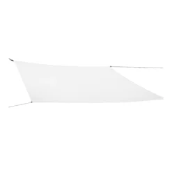 Vela Impermeabile Quadrata 5x5 m Bianco con Anelli in Acciaio Rinforzato