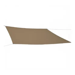 Vela Impermeabile Quadrata 5x5 m Tortora con Anelli in Acciaio Rinforzato