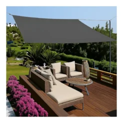 Vela Impermeabile Quadrata 5x5 m Antracite con Anelli in Acciaio Rinforzato