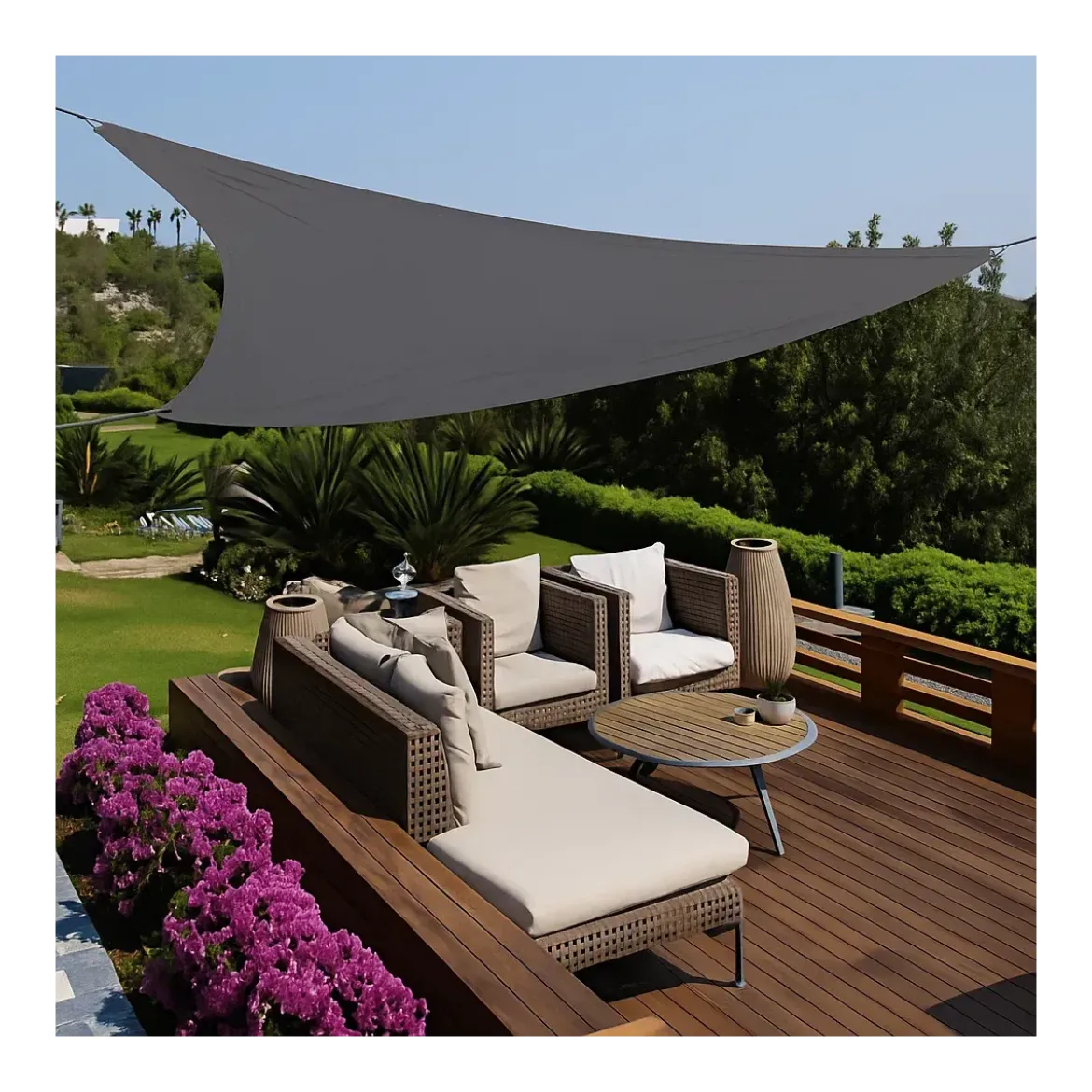 Vela Ombreggiante Triangolare 3,6x3,6 m Antracite Idrorepellente Esterno