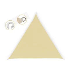 Vela Ombreggiante 3x3 Beige Triangolare Telo da Giardino Esterno Tenda Parasole