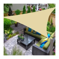 Vela Ombreggiante 3x3 Beige Triangolare Telo da Giardino Esterno Tenda Parasole