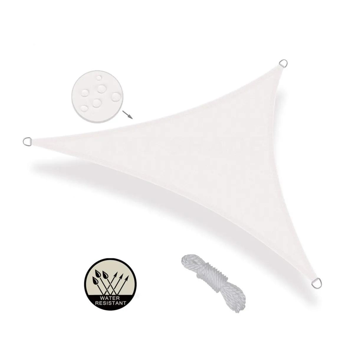 Vela Ombreggiante 3x3 Grigia Cenere Triangolare Tenda Parasole Giardino Esterno