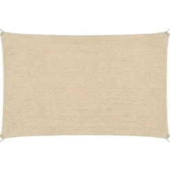 Vela Ombreggiante 4x5 m Beige Rettangolo Traspirante Anelli Acciaio