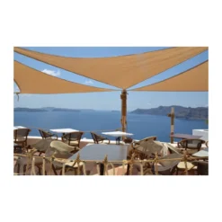 Vela Ombreggiante 5x5 Tortora Triangolare Tenda Parasole Giardino Impermeabile
