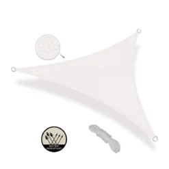 Vela Ombreggiante 5x5 Tortora Triangolare Tenda Parasole Giardino Impermeabile
