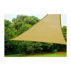 Vela 5x5 Triangolare Telo Ombreggiante Ecru Giardino Ombra Tenda Parasole