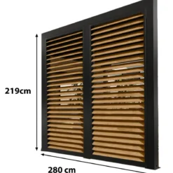 Veneziane 2 Pannelli Effetto Legno per Pergola Bioclimatica Lato 3 m