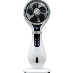 Ventilatore a 3 Velocità Piantana con Nebulizzatore Bianco da Pavimento