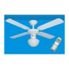 Ventilatore Bianco da Soffitto con Luce e Telecomando 4 Pale Lampada Lampadario