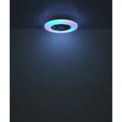 Ventilatore da Soffitto con Argento Bianco 60 cm LED RGB Telecomando