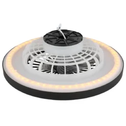 Ventilatore da Soffitto con Luce 54 cm Nero Telecomando Luce Notturna