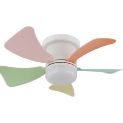 Ventilatore da Soffitto con Luce CCT Regolabile Bianco 5 Pale Colorate