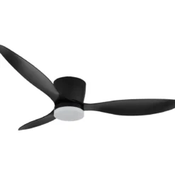 Ventilatore da Soffitto con Luce Nero 3 Pale 20W LED Dimmerabile