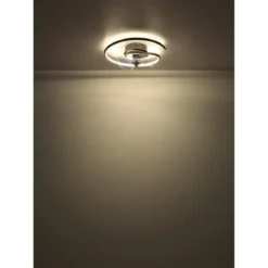 Ventilatore da Soffitto con Luce LED Nero Moderno 30W Telecomando