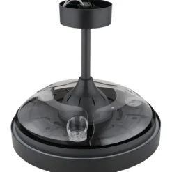 Ventilatore da Soffitto con Luce Grigio 91 cm LED RGB Pale Richiudibili