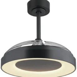 Ventilatore da Soffitto con Luce Grigio 91 cm LED RGB Pale Richiudibili