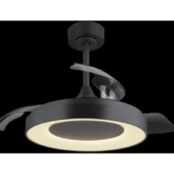 Ventilatore da Soffitto con Luce Grigio 91 cm LED RGB Pale Richiudibili