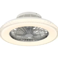 Ventilatore da Soffitto con Luce Bianco Cristalli LED CCT Telecomando