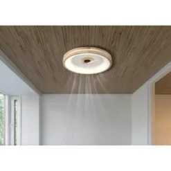 Ventilatore da Soffitto con Luce LED Dimmerabile Bianco Legno 3 Pale