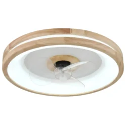 Ventilatore da Soffitto con Luce LED Dimmerabile Bianco Legno 3 Pale