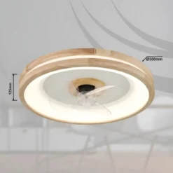 Ventilatore da Soffitto con Luce LED Dimmerabile Bianco Legno 3 Pale