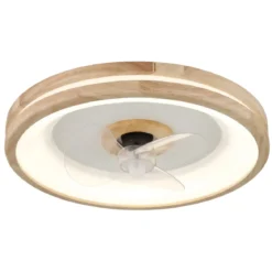 Ventilatore da Soffitto con Luce LED Dimmerabile Bianco Legno 3 Pale