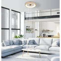 Ventilatore da Soffitto con Luce LED Dimmerabile Bianco Legno 3 Pale