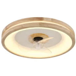 Ventilatore da Soffitto con Luce LED Dimmerabile Bianco Legno 3 Pale