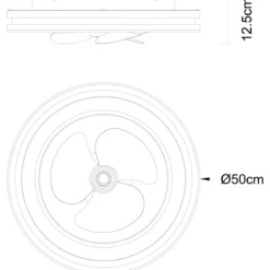 Ventilatore da Soffitto con Luce LED Dimmerabile Bianco Legno 3 Pale