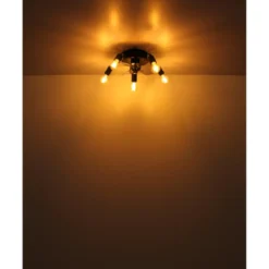 Ventilatore da Soffitto con Luce 5 Bracci E27 3 Pale Nero Fumè