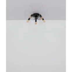 Ventilatore da Soffitto con Luce 5 Bracci E27 3 Pale Nero Fumè