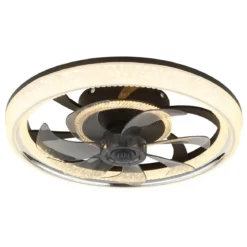Ventilatore da Soffitto con Luce Nero Cristalli LED Dimmer Telecomando