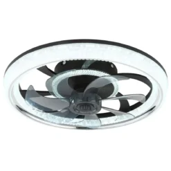 Ventilatore da Soffitto con Luce Nero Cristalli LED Dimmer Telecomando